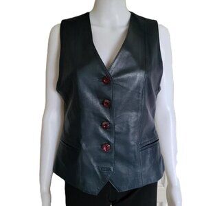 Bugatti Blue Leather Vest - Medium